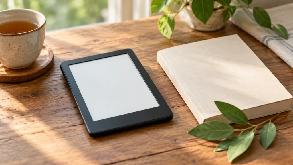 Kindle/Koboにて電子書籍で読めるアーシングミニブック販売中（0円）をテーマにしたAI生成のイメージ写真